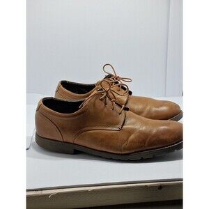Mens Rockport Oxford Shoes Sz 15w Used V80076 Brown Leather Comfort Casual D